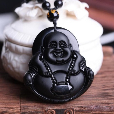 BudNej amulet múdrosť a blaženosť z obsidiánu MN6018