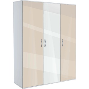 Bogdan Furniture G Трикрилен гардероб Мебели Богдан Модел bm-ava 3, крем гланц с бяло - bogdanmebel