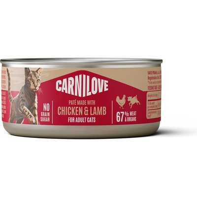 CARNILOVE Cat CAN Paté Made with Chicken & Lamb 100 g