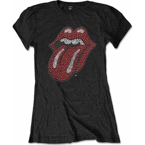 The Rolling Stones Classic Tongue (Embellished) Тениска с къс ръкав Black M Дамски (RSTEE29LB02)