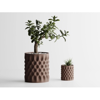 Кашпа Dent 2 Малка, 111x111xH126mm - Тъмнокафяв Mат