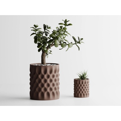 Кашпа Dent 2 Малка, 111x111xH126mm - Тъмнокафяв Mат