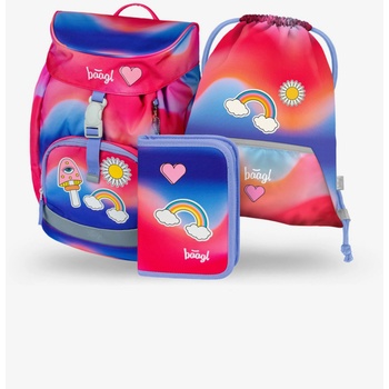 BAAGL Червен 3 SET Airy Hippie: раница, моливник, чанта Baagl BAAGL | Cherven | Момичешки | ONE SIZE
