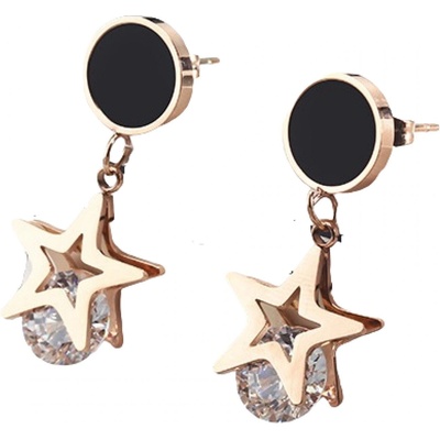 HARAHU Обеци da-18797 - Златна / Черна kp18797 (da-18797)