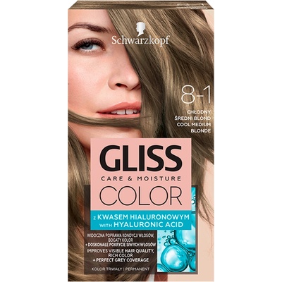 Schwarzkopf Gliss Color barva na vlasy Chladná Střední Blond 8-1