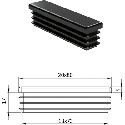 Kovoinox Krytka plastová 20 x 80 mm