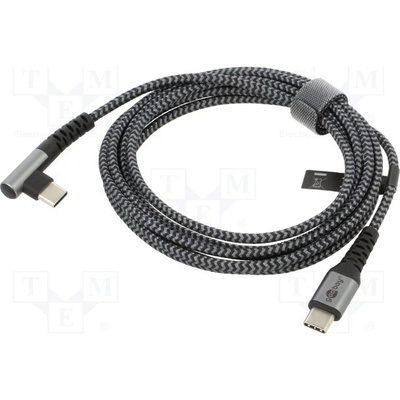 Goobay 64660 USB 2.0, USB C vidlice, USB C úhlová zástrčka, 2m