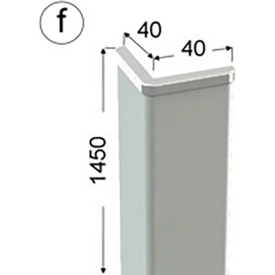 Roh ochranný 40x40mm, povrch bílý, délka 145 cm