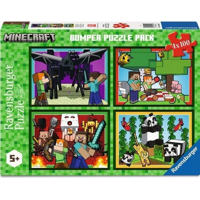 Ravensburger - Puzzle 4x100 Minecraft - 100 piese