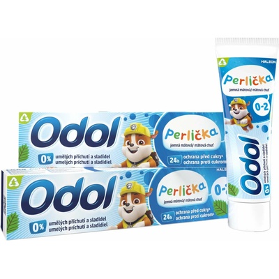 Odol Perlička 0-2 roky mätová detská zubná pasta 2 × 50 ml