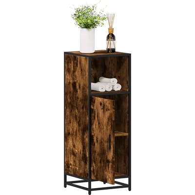 vidaXL Шкаф за баня опушен дъб 35x37, 5x100 cm Инженерна дървесина (849241)