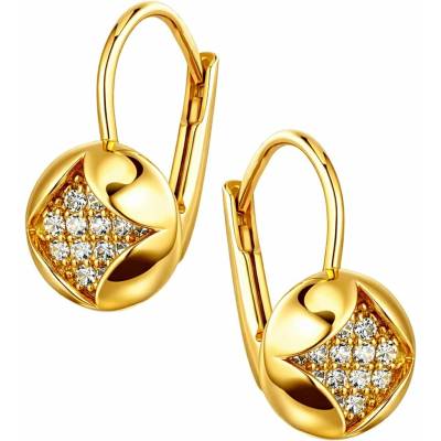 Zlaton Náušnice žluté zlato s kameny visací 2.55 g 1.3 cm 2.55g 001371706225