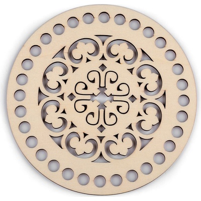 Víko na pletení / háčkování mandala Ø15 cm přírodní sv. 1 ks