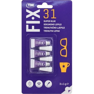 TKK ЛЕПИЛО СЕКУНДНО TKK FIX 31 SUPER GLUE 3x1гр (51775)
