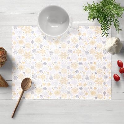 Biante Vianočné prestieranie PML-040 Sivé a béžové vločky 30x40cm
