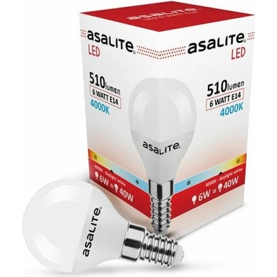 Asalite ASAL0214 LED žiarovka E14 6 W malá banka mliečna K 4000