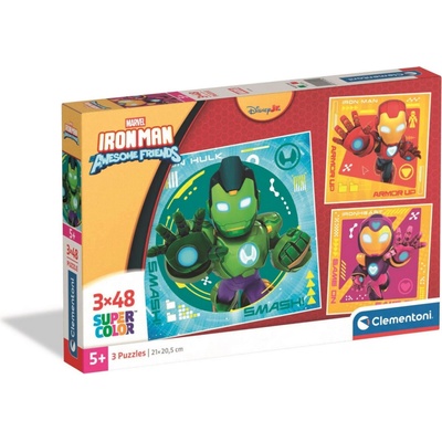 CLEMENTONI Iron Man a jeho úžasní priatelia 3x48 dielov