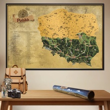 Stieracia mapa Poľska DELUXE XL - zlatá