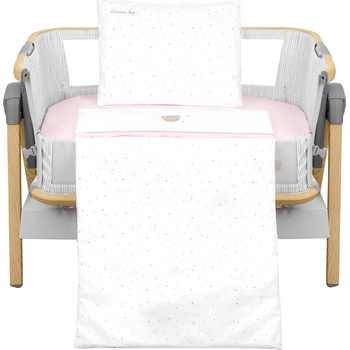 KikkaBoo Бебешки спален комплект за мини-кошара 5ч Dream Big Pink (41101050063)