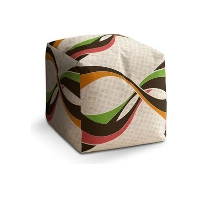 Sablio Taburet Cube Retro abstrakce: 40x40x40 cm