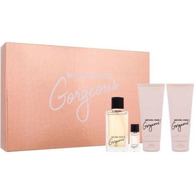 Michael Kors Gorgeous! подаръчен комплект: EDP 100 ml + EDP 5 ml + лосион за тяло 100 ml + душ гел 100 ml за жени