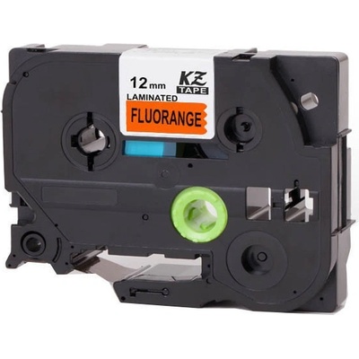 Compatible Съвместима лента с Brother TZ-B31/TZe-B31, сигнал 12mm x 8m, черен печат/портокал. база (TZeB31)