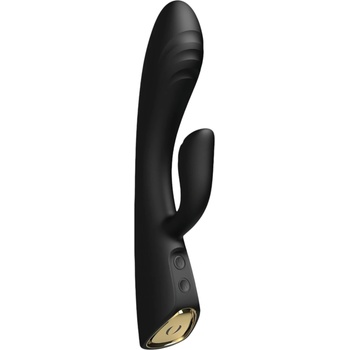 Dorcel Flexi Rabbit - затоплящ вибратор с клиторна приставка (черен)