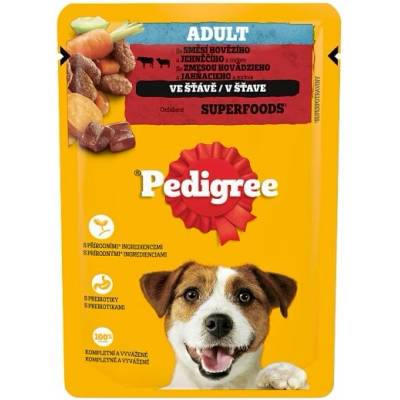 Pedigree Adult so zmesou hovädzieho a jahňacieho a mrkva v šťave 100 g