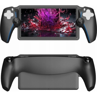 JYS Silikonový kryt s držákem pro Sony PlayStation Portal / PS Portal / PS Portal / černý / P5183