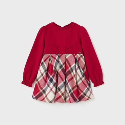 Mayoral Комбинирана рокля в червено за бебе момиче Майорал