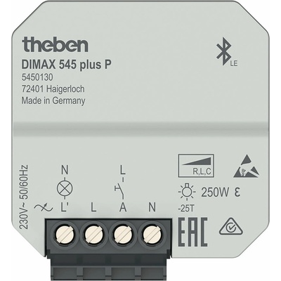 THEBEN 5450130 DIMAX 545 plus P Univerzální stmívač pod omítku s Bluetooth, aplikací a časovými funkcemi
