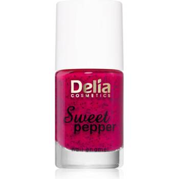 Delia Cosmetics Sweet Pepper Black Particles лак за нокти цвят 05 Raspberry 11ml