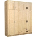 TopMebel Четирикрилен гардероб Victoria TopMebel с шкаф в цвят дъб 200x60x240cm - topmebel - 1 066,57 лв