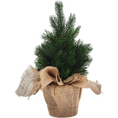 HOMESTYLING Vánoční dekorace stromek v jutovém pytli 30 cm KO-317910020