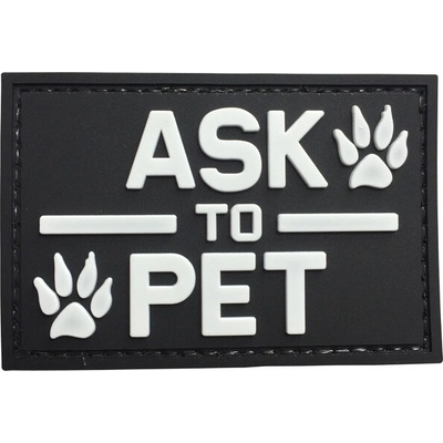 WARAGOD Ask to pet PVC nášivka, čierna