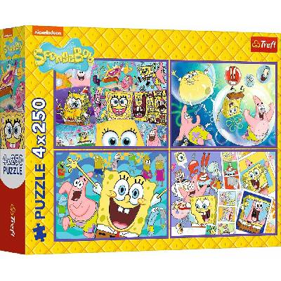 TREFL Šialený svet Spongeboba 4x250 dielov