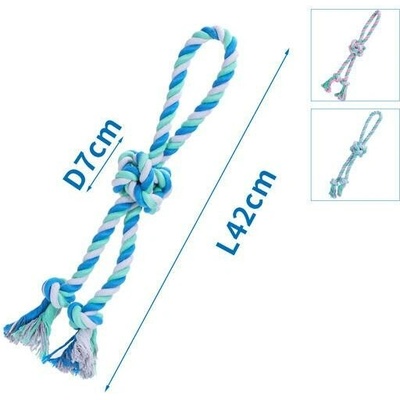 Nobleza bavlněná šňůra s uzlem 42 cm modrá