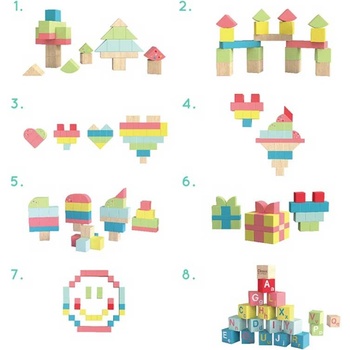 Classic World Детски дървен конструктор от 68 части - Сладкиши (cw20128)