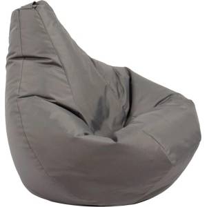 Pufrelax Пуф круша за деца 4-14 г. , 160л. , Nirvana Light - Teteron Grey, За открито, Перящ се калъф, Пълнеж от Полистиролни перли