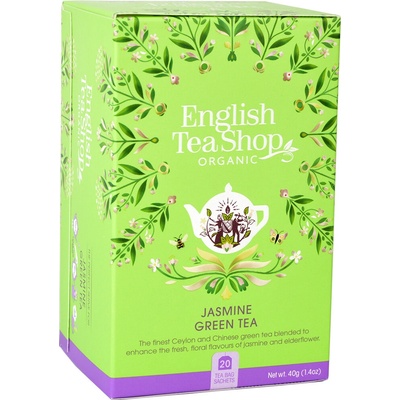 English Tea Shop zelený čaj s jasmínem a bezinkou 20 vreciek