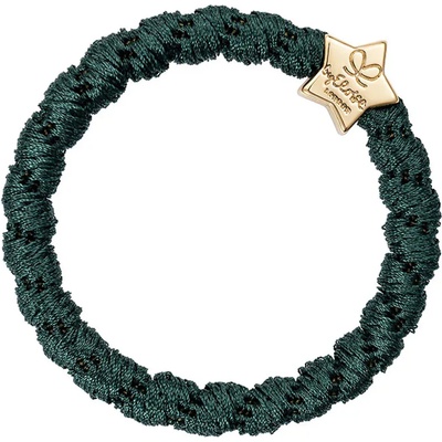 By Eloise London Woven Gold Star Ластик за коса за жени цвят Bottle Green