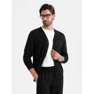 Ombre Clothing Мъжки трикотажен пуловер със структурирани точки - тъмно синьо Ombre Clothing Ombre Clothing | Cheren | МЪЖЕ | S
