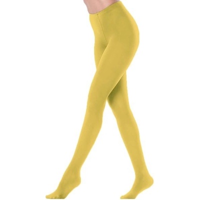 Giulia dámské elastické neprůhledné mikrovláknové 3D punčocháče 70 DEN ŽLUTÁ