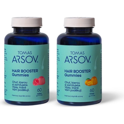 Tomas Arsov HAIR BOOSTER Gummies Mango 60 ks + HAIR BOOSTER Gummies Malina 60 ks