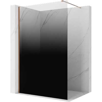 Mexen Kioto стенна част за душ Walk-in 150 x 200 см, омбре черна 8 мм, розово злато (800-150-101-60-76)