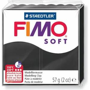 FIMO Пластелин, 57 g, горим, FIMO "Soft", черен 8020-9 (8020-9)