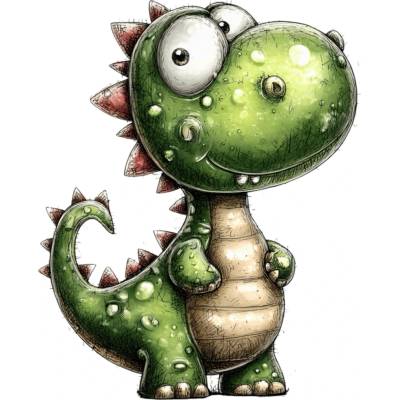DTF nažehľovačka DTF transfer/nažehľovačka Dino zelený Rozmer: do 14cm