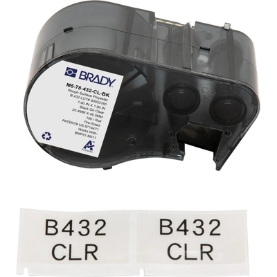 Brady M5-78-432-CL-BK / 170874, 25.40 mm, Polyester, черно копиране / прозрачна основа (170874)