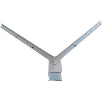 Oboustranný bavolet na 3 řady ostnatého drátu | ZN | pro sloupek obdélníkového profilu 60x40mm | pozinkovaný