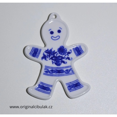Cibulák vianočná ozdoba obojstranná panáčik záves 8 cm cibulový porcelán originálny cibulák Dubí